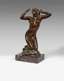 Nu agenouillé by Marcel Loyau, 1926, Épreuve en bronze patiné, sold Jun 2022