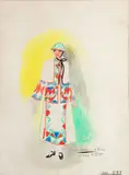 Robe du soir, Paris by Sonia Delaunay, 1923, Aquarelle, gouache et encre, sold Jun 2022
