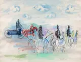 Les Drags by Raoul Dufy, 1933, Aquarelle, sold Jun 2022