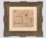 Meilleurs voeux by Joan Miró, 1957, Technique mixte, encre de Chine et crayon de cire sur papier, sold Jun 2022