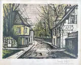Rue de banlieue by Bernard Buffet, Lithographie en couleur, sold Feb 2023