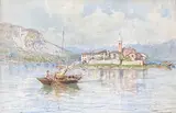 Le lac Maggiore by Paolo Sala, Aquarelle signée et annotée « Mileno » en bas à droite, sold Oct 2022