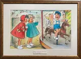 Ça, c'est mon cheval et mon jockey by Germaine Bouret, Fusain et réhauts de gouache signé en bas à droite, sold Oct 2022