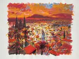 Paysage de Jaén by René Gaston-Lagorre, Gouache, sold Oct 2022