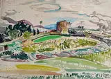Paysage by Jean Aujame, 1948, Aquarelle, sold Oct 2022