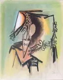 Les loa Petro enfantent dans la danse by Wifredo Lam, 1973, Lithographie en couleurs, sold Oct 2022