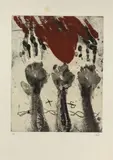 Empreintes de mains" by Antoni Tàpies, 1969, Eau-forte et aquatinte en couleur signée et numérotée :, sold May 2022