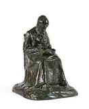 L’éplucheuse de pommes de terre by Ernest Wittmann, Bronze à atine brun-vert nuancé, sold May 2022
