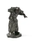 La paysanne au fagot by Ernest Wittmann, Bronze à patine brune vert nuancé, sold May 2022