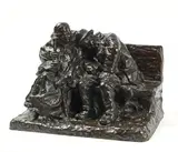 Couple assis sur un banc by Ernest Wittmann, 1903, Bronze à patine brune signé sur le côté droit, sold May 2022