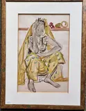 Femme congolaise assise". BRAZAVILLE" - Congo by Élisabeth Faure, Aquarelle gouachée, sold May 2022