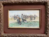 Scène militaire by Édouard Detaille, 1895, Aquarelle gouachée, sold May 2022