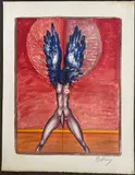 Femme oiseau by Franz Priking, Lithographie en couleur, sold Apr 2022