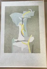 Composition by André Beaudin, 1971, Lithographie en couleur sur japon nacré, sold Apr 2022