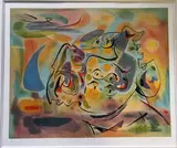 Composition by André Masson, Lithographie en couleur signée et numérotée, sold Apr 2022