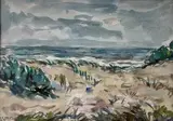Plage, avant l'orage by André Fraye, Aquarelle signée en bas à gauche, sold Feb 2022
