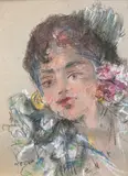 L'Andalouse by Radka Koeva-Ehlinger, Pastel sur carton, sold Feb 2022