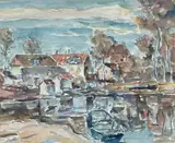 Le moulin à eau by André Fraye, Aquarelle signée en bas à gauche, désignée au verso de l'encadrement, sold Feb 2022