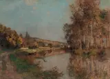 La Marne à l'automne, circa 1917-1921 by Léon Augustin Lhermitte, Pastel sur papier chamois, sold Jan 2013