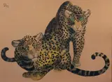Les deux panthères by Georges Lucien Guyot, 1924, Aquarelle, sold Jan 2013