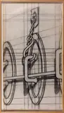 Die Reise by Konrad Klapheck, 1991, Crayon Conté sur papier calque avec réhauts de rouge, sold Nov 2012