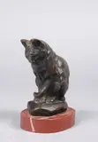 Chat assis by Antoine-Louis Barye, Epreuve ancienne en bronze, sold Dec 2011
