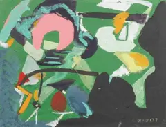 COMPOSITION ABSTRAITE by André Lanskoy, Gouache sur papier signé en haut à gauche, circa, sold Apr 2011