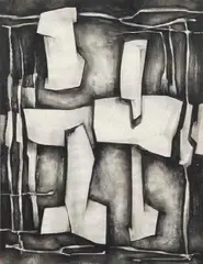 COMPOSITION ABSTRAITE by Roger Desserprit, Lavis d'encre de Chine et crayon signé en bas à droite, sold Apr 2011