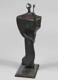 PERSONNAGE À L'ÉTENDARD by Roger Desserprit, Bronze signé sur la terrasse, Paumelle fondeur, n°2/8, sold Apr 2011