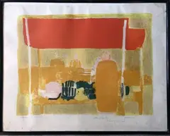 Composition au personnage orangé by Paul Guiramand, Lithographie signée, dédicacée et justifiée E, sold Feb 2025