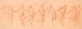 La danse villageoise by Jean-Baptiste de La Rose, Sanguine et estompe, sold Jan 2025