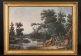 Paysage à la villa italienne by Jean Baptiste Pourcelly, Gouache, sold Jan 2025