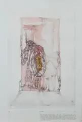 Mes réveils by Fred Deux, 1973, Mine de plomb, gouache, sold Dec 2024