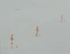 Feuerwache by Norbert Bisky, 2004, Aquarelle sur papier, sold Dec 2024