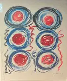 Vassilakis TAKIS (1925-2019) Composition au six cercles by Takis, 1989, Lithographie, sold Dec 2024