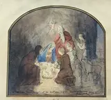 Nativité Noël by Max Jacob, 1936, Aquarelle signée et dédicacé en bas, sold Dec 2024