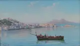 Vue de la baie de Naples by Domenico Ammirato, Gouache signée en bas à gauche, sold Dec 2024