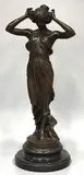 Nymphe au cheveux fleuris Reproduction en bronze by Carlos Pittaluga, Bronze garanti Paris J, sold Dec 2024