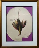 Râle de genets by Henri de Linarès, Gouache et techniques mixte signée en bas à gauche et monogrammée, annotée et titrée en ba, sold Dec 2024