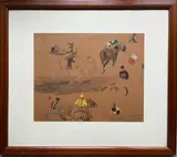 Étude de jockeys by Pierre Olivier Dubaut, Lavis et aquarelle signé et situé Vincennes en bas à droite, sold Dec 2024
