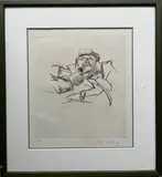 Homme fumant une pipe by Jacques Villon, Lithographie en noir numérotée, sold Dec 2024