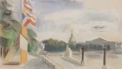 Place de la Concorde lors de l'Exposition Universelle de 1925 by André Lhote, Pastel, non signé et authentifié par une inscription manuscrite de la veuve de l'artiste a, sold May 2025