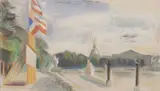 Place de la Concorde lors de l'Exposition Universelle de 1925 by André Lhote, Pastel, non signé et authentifié par une inscription manuscrite de la veuve de l'artiste a, sold May 2025