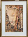 Arbres devant la mer by Marcel Gromaire, Aquarelle et encre (plume et lavis), sold May 2025