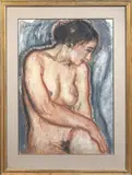 Nu debout by Pierre Combet-Descombes, Pastel, fusain et sanguine, sold May 2025