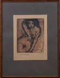 Nu de face by Pierre Combet-Descombes, Monotype en trois couleurs, sold May 2025