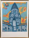 Église de Saintes (Charente-Maritime) by Jean Couty, Lithographie en couleurs, sold May 2025