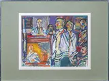 À la synagogue by André Elbaz, Gouache et encre (plume et lavis, sold May 2025