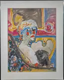 Jeune fille aux joues rouges et son petit chien by Armand Avril, Gouache et lavis d'encre, sold May 2025