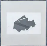 Adjusted silhouette n°2 by Len Bass, 1975, Technique mixte, acrylique et collage de papiers découpés sur carton, sold May 2025